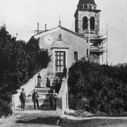 181 - Cartolina: Chiesa di S. Rocco con campanile in demolizione