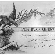 201 - Cartolina commemorativa 27.6.1902 Gaeta Bauco Custoza Roma