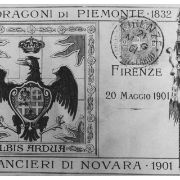 206 - Cartolina commemorativa 20.05.1901 - 1828 Dragoni di Piemonte - 1832 Lancieri di Novara